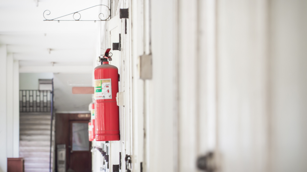 fire extinguisher in church facility for safety