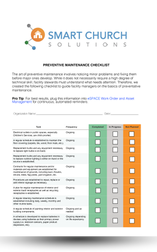 preventative maintenance checklist by smart church solutions